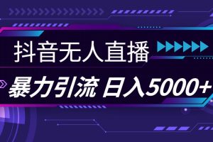 抖音无人直播，暴利引流，日入5000+