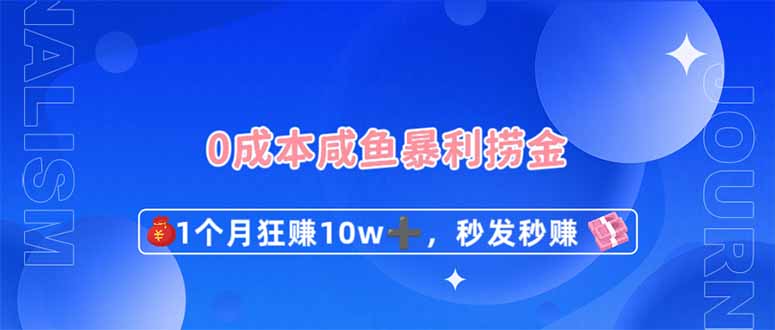 (14257期)0成本闲鱼暴利捞金,1个月狂赚10W+,秒发秒赚新玩法-丁七哥资源站