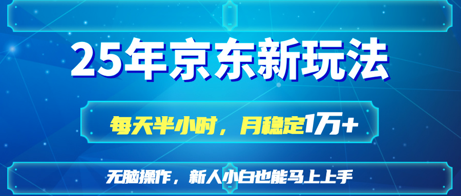 （14309期）25京东新玩法，每天半小时，月稳定1W+-丁七哥资源站