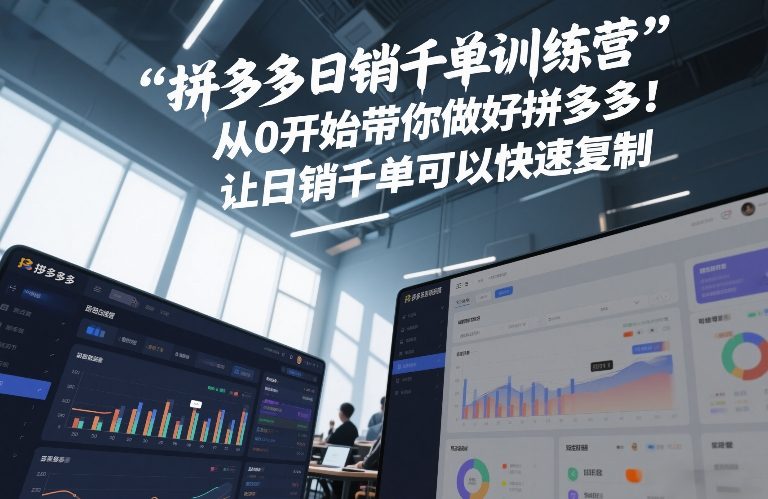 拼多多日销千单训练营,从0开始带你做好拼多多,让日销千单可以快速复制(更新26年4月)-丁七哥资源站