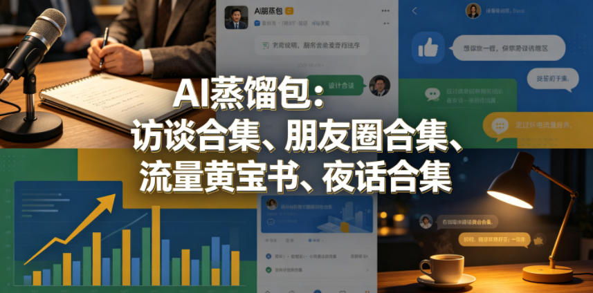 AI蒸馏包:访谈合集、朋友圈合集、流量黄宝书、夜话合集【文档】-丁七哥资源站