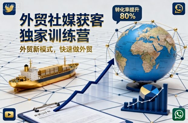 外贸社媒获客独家训练营，外贸新模式，快速做外贸(更新26年4月)-丁七哥资源站
