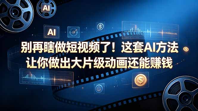 别再瞎做短视频了!这套 AI 方法让你做出大片级动画还能赚钱【原创双语字幕】-丁七哥资源站
