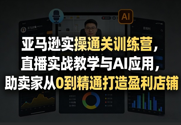 亚马逊实操通关训练营,直播实战教学与AI应用,助卖家从0到精通打造盈利店铺(更新5月8日)-丁七哥资源站
