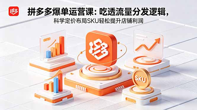 拼多多爆单运营实战课:吃透流量分发逻辑,科学定价布局SKU轻松提升店铺利润-丁七哥资源站