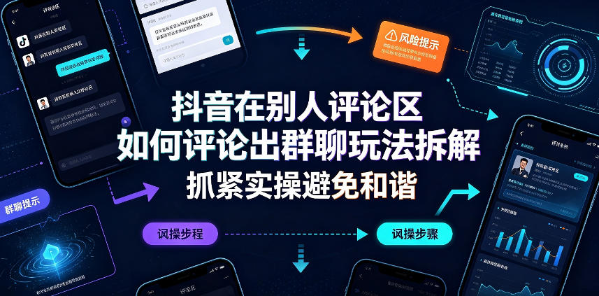 抖音在别人评论区如何评论出群聊玩法拆解，抓紧实操避免和谐-丁七哥资源站