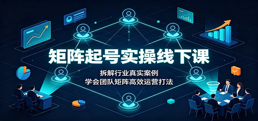 矩阵起号实操线下课：拆解行业真实案例，学会团队矩阵高效运营打法-丁七哥资源站