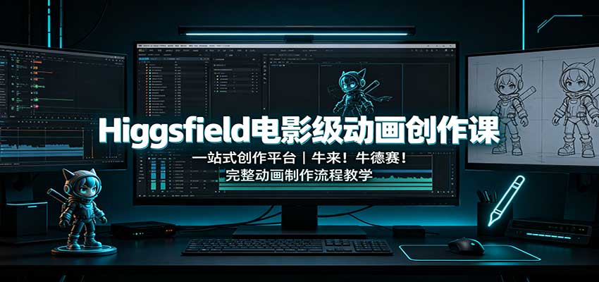 Higgsfield电影级动画创作课：一站式创作平台，牛来！牛德赛！完整动画制作流程教学-丁七哥资源站