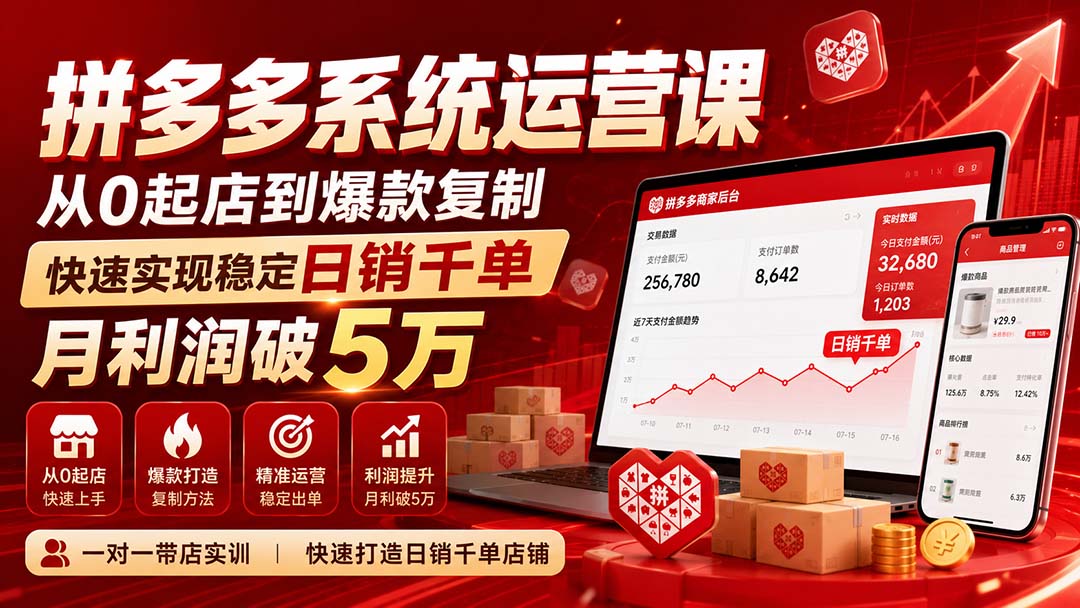 拼多多系统运营课(更新8月-丁七哥资源站