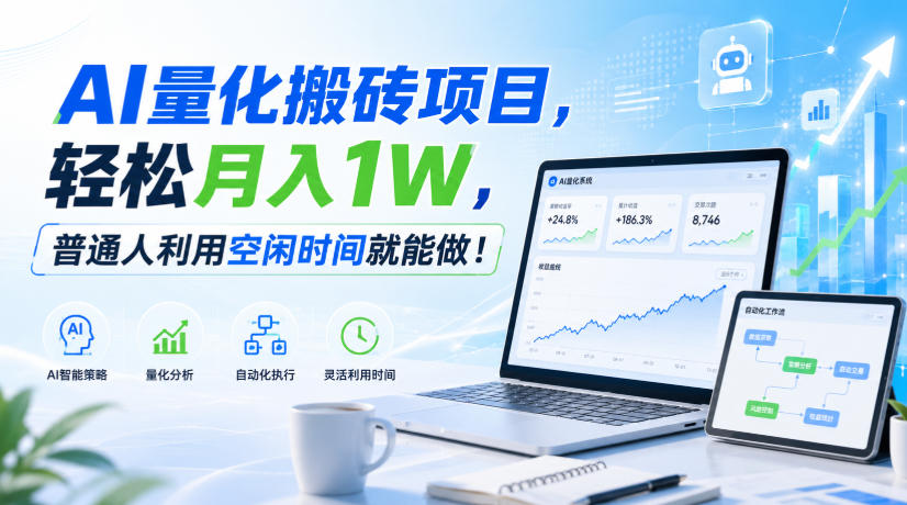 AI量化搬砖项目，轻松月入1W，普通人利用空闲时间就能做！【揭秘】-丁七哥资源站