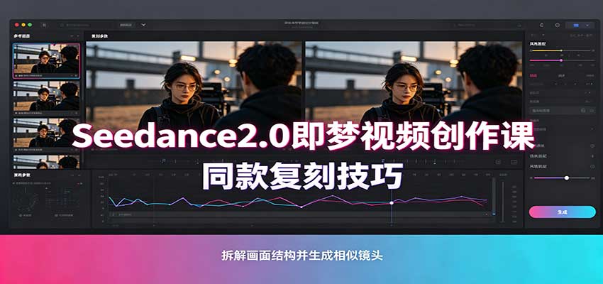Seedance2.0即梦视频创作课：剧本式视频制作，同款复刻技巧，多行业案例落地教学-丁七哥资源站