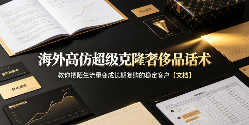 海外高仿超级克隆奢侈品话术，教你把陌生流量变成长期复购的稳定客户【文档】-丁七哥资源站
