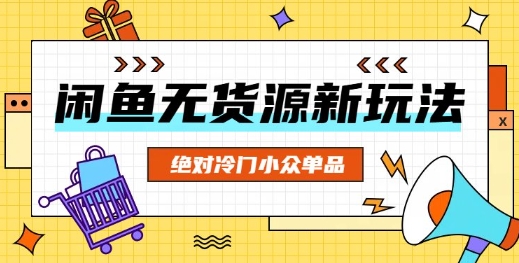 闲鱼无货源冷门单品项目,绝对冷门小众单品-丁七哥资源站