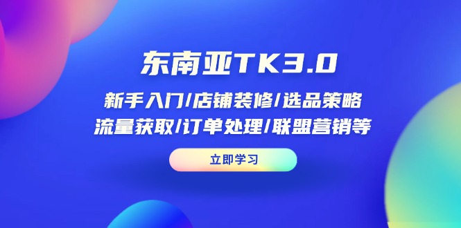 (14208期)东南亚TK3.0:新手入门/店铺装修/选品策略/流量获取/订单处理/联盟营销等-丁七哥资源站