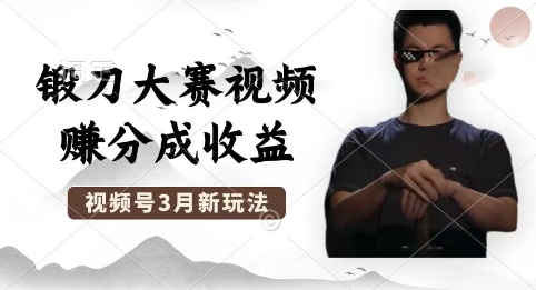 制作锻刀大赛视频，撸视频号分成计划收益，操作简单，轻松月入过W-丁七哥资源站