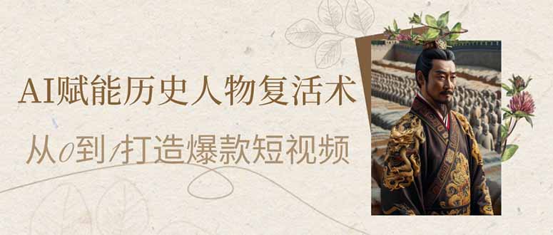 (14311期)AI赋能历史人物复活术:从0到1打造爆款短视频-丁七哥资源站