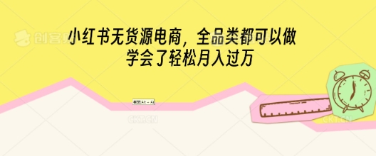 小红书无货源电商,全品类都可以做,学会了轻松月入过W-丁七哥资源站