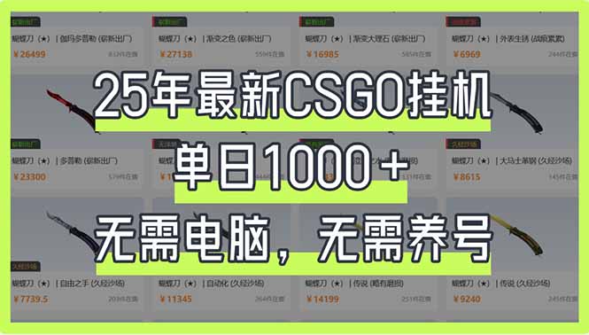 （14178期）25年最新CSGO挂机系统，单日1000+，无需电脑，无需养号，0基础可上手-丁七哥资源站