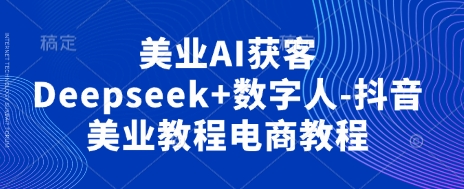 美业AI获客Deepseek+数字人-抖音美业教程电商教程-丁七哥资源站