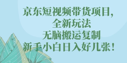京东短视频带货项目,全新玩法,无脑搬运复制,新手小白日入好几张!-丁七哥资源站