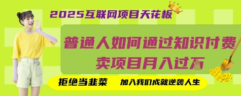 2025互联网项目天花板,普通人如何通过知识付费卖项目月入过W,拒绝当韭菜【揭秘】-丁七哥资源站