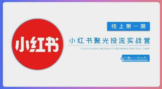 小红书聚光陪跑第一期，教你从0到1玩转小红书聚光投流，搭建小红书付费投流团队，更快的见到效果-丁七哥资源站