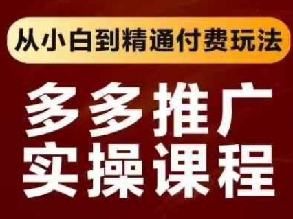 拼多多推广实操课程,从小白到精通付费玩法-丁七哥资源站