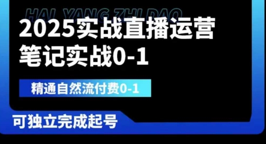 2025实战直播运营0-1，精通自然流付费0-1，可独立完成起号-丁七哥资源站